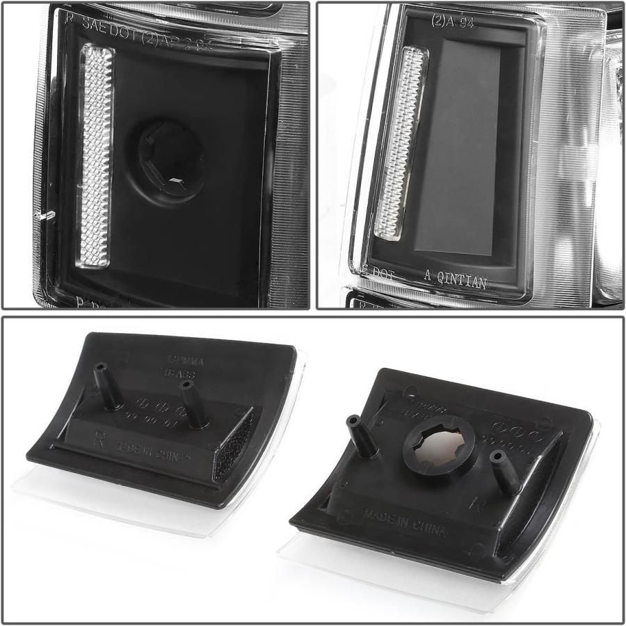 【並行輸入品】DNA Motoring HL-OH-8P-C10-3G-BK-CL1 ヘッドライトアセンブリ (運転席と助手席側)、ブラックハウジングの画像