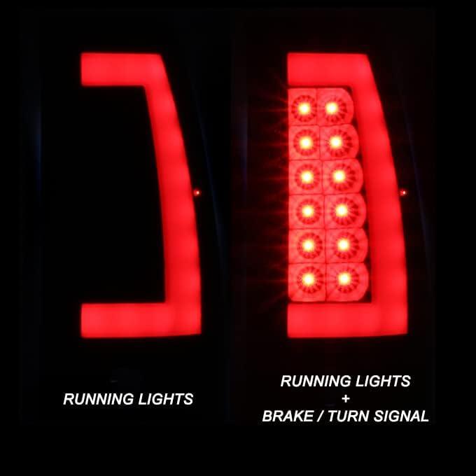 【並行輸入品】1999-2002 シボレー シルバラード用 | 1999-2006 GMC シエラ LED チューブ ブラック テールライト + スモの画像
