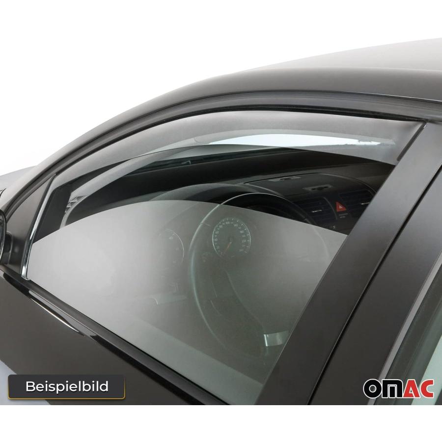 OMAC Window Wind Deflector for Fiat 500L 2014-2021 | Air Rain Guards 2 Pcs Front Side Door Window Vent Visor Acrylic Black | Car Accessories｜good-face｜07