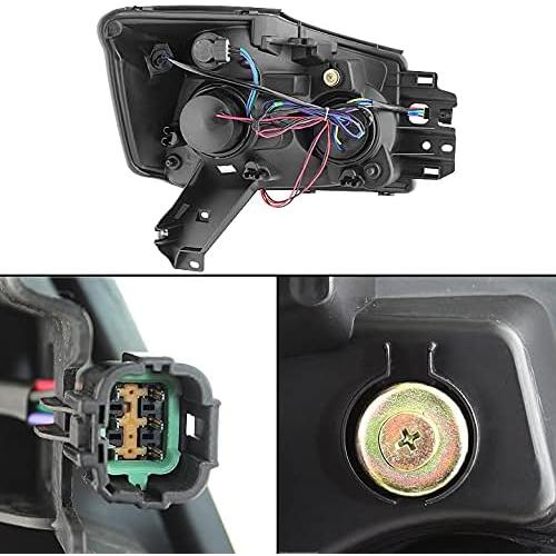 【並行輸入品】AKKON - [デュアルヘイローLED] アルマダ/タイタン クリアプロジェクターヘッドライト + クリアフォグライトランプコンボの画像