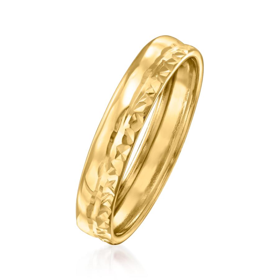 【並行輸入品】Ross-Simons イタリア製 14kt イエローゴールドリング 女性用 イタリア製の画像