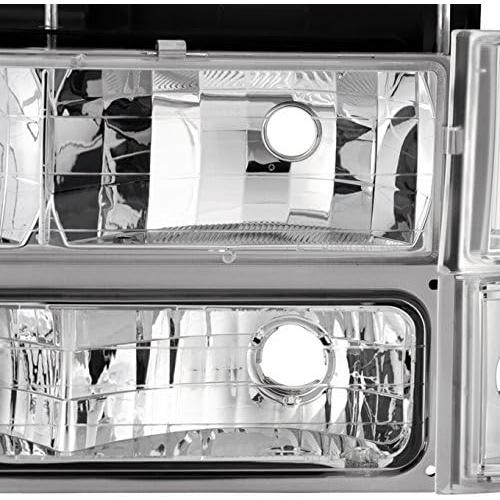 【並行輸入品】1994-1998 GMC C/K 1500 2500 3500 サバーバン ユーコン ピックアップ クロームヘッドライト+コーナーラン_3