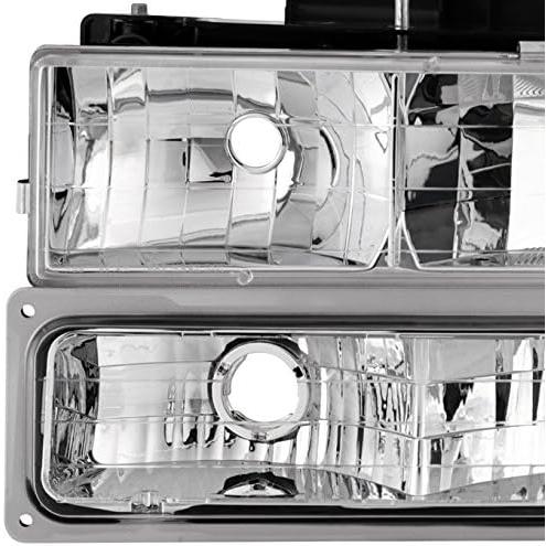 【並行輸入品】1994-1998 GMC C/K 1500 2500 3500 サバーバン ユーコン ピックアップ クロームヘッドライト+コーナーラン_4