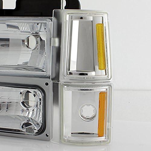 【並行輸入品】1994-1998 GMC C/K 1500 2500 3500 サバーバン ユーコン ピックアップ クロームヘッドライト+コーナーラン_5