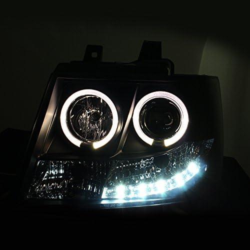 【並行輸入品】07-14 シボレー サバーバン 1500 2500 タホ ブラック ベゼル デュアル LED ヘイローリング プロジェクター ヘッドラ_2
