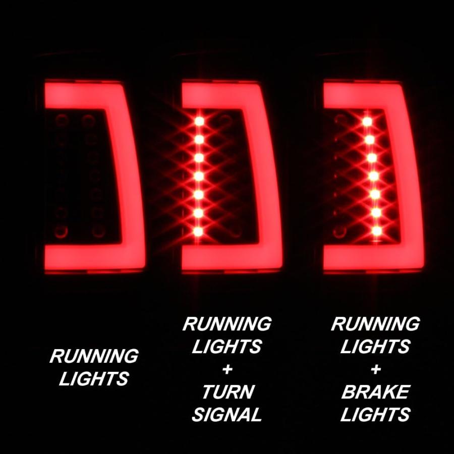 【並行輸入品】AKKON - 00-06 シボレー サバーバン タホ GMC ユーコン XL 1500/2500 ブラック LED バー テール ブレ_6