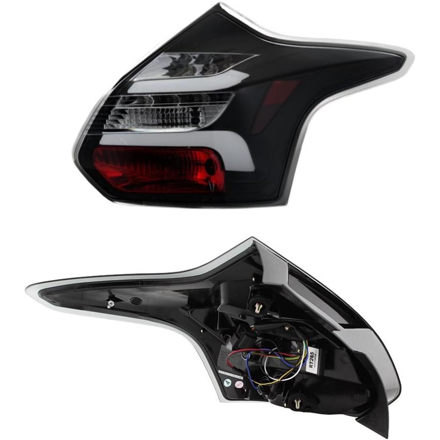 【並行輸入品】AKKON - 2012-2014 フォード フォーカス ハッチバック [連続] LED チューブ ブラック テールライト ブレーキランの画像