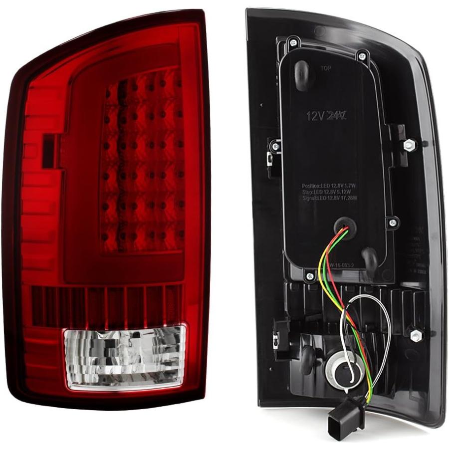 【並行輸入品】AKKON - 03-06 Dodge Ram 1500 2500 3500 LED DRL ライトチューブ レッドクロームテールライト_1