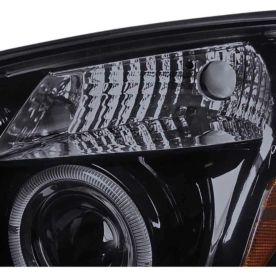 【並行輸入品】SPEC-D TUNING シボレーコバルトクーペ用LEDヘイロー光沢ブラックプロジェクターヘッドライト+スモークテールライトの画像