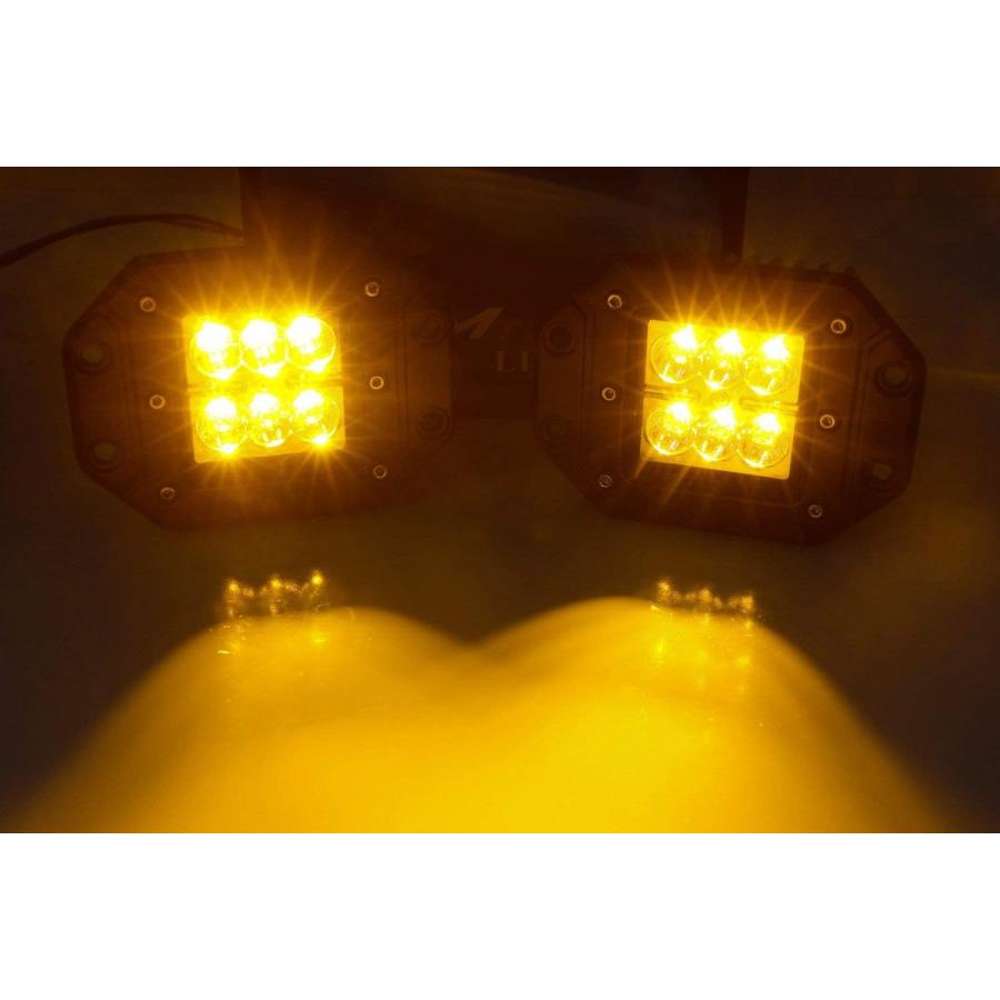 【並行輸入品】iJDMTOY Amber Yellow Flush Mount LED Pod Lamp Kit Compatible with Trの画像