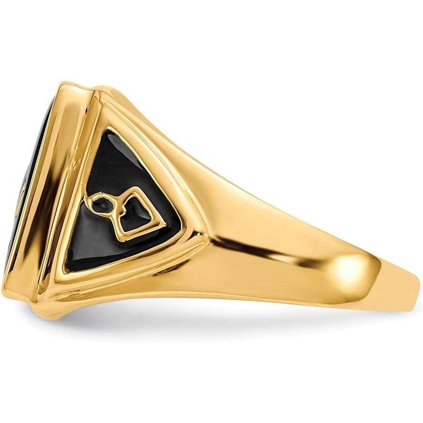 【並行輸入品】Diamond2Deal 14K イエローゴールド メンズ フリーメーソンリング 14Kイエローゴールド、ゴールド。 宝石なし　