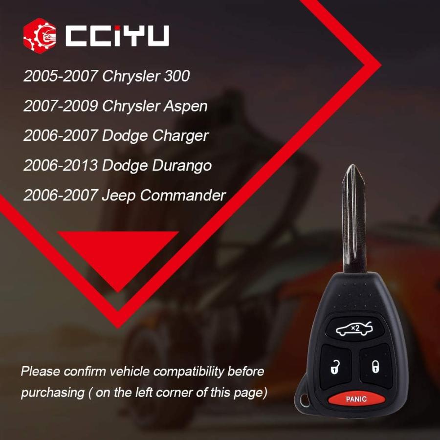 CCIYU 交換用キーレスエントリー リモコンカーキーフォブ 1 X 4ボタン Dオッジ J eep/三菱/CハイラーシリーズKOBDT04A　並行輸入品｜good-face｜02