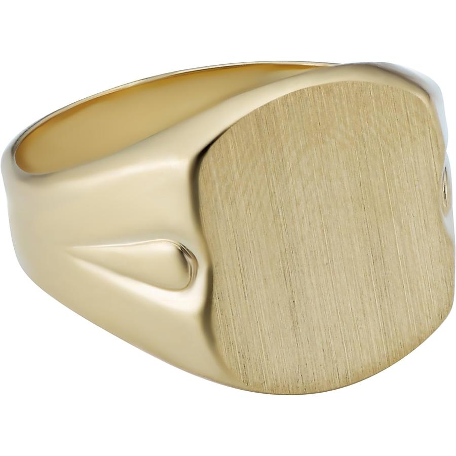 【並行輸入品】14 K黄色ゴールドクッションSignetリング(男性または女性用、14 mm)の画像