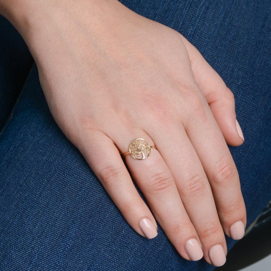 並行輸入品】14?K黄色ゴールドツリーの生活リング Kooljewelry 14k