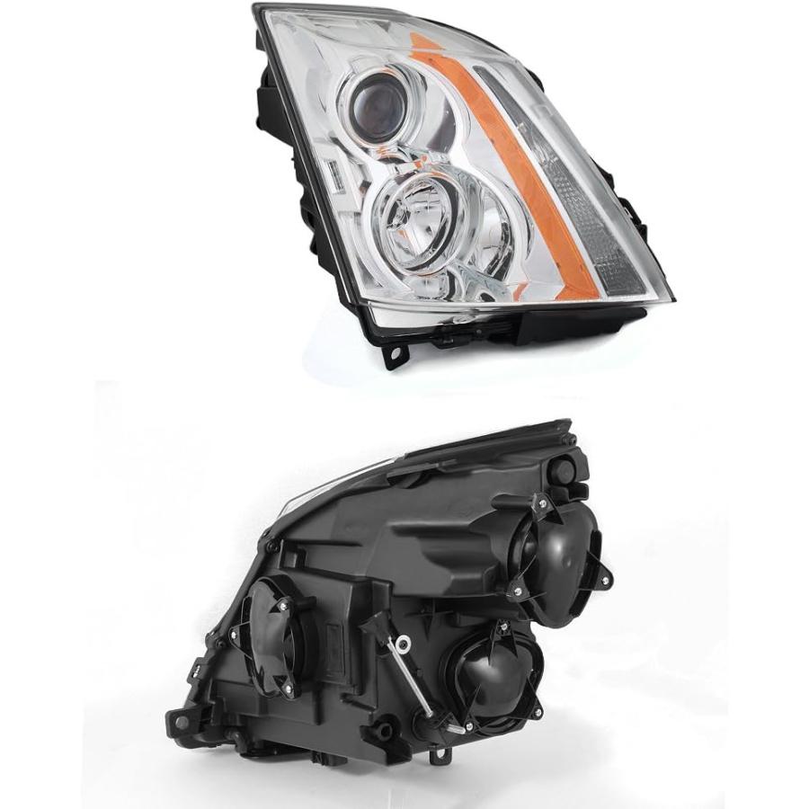 【並行輸入品】AKKON - 2008-2014 キャデラック CTS 助手席側プロジェクターヘッドライトアセンブリ クロームハウジング クリアレンズ_2