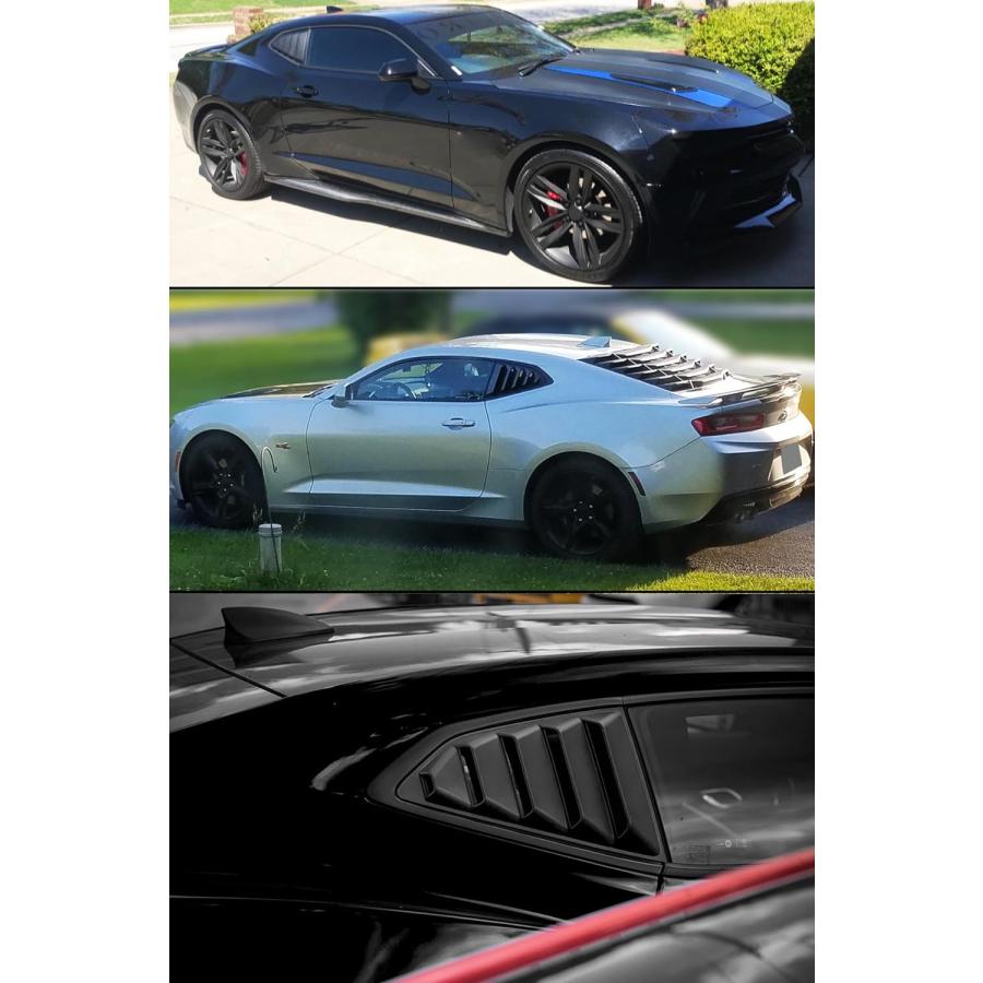 【並行輸入品】Cuztom Tuning 2016-2020 シボレー カマロ 塗装光沢ブラック サイドウィンドウ 1/4 クォータールーバーカバーベ_2