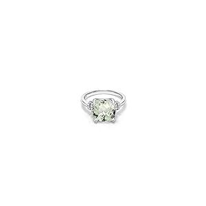 【並行輸入品】[Gem Stone King] 3.62カラット 天然 プラジオライト (グリーンアメジスト) 指輪 リング レディース シルバの画像