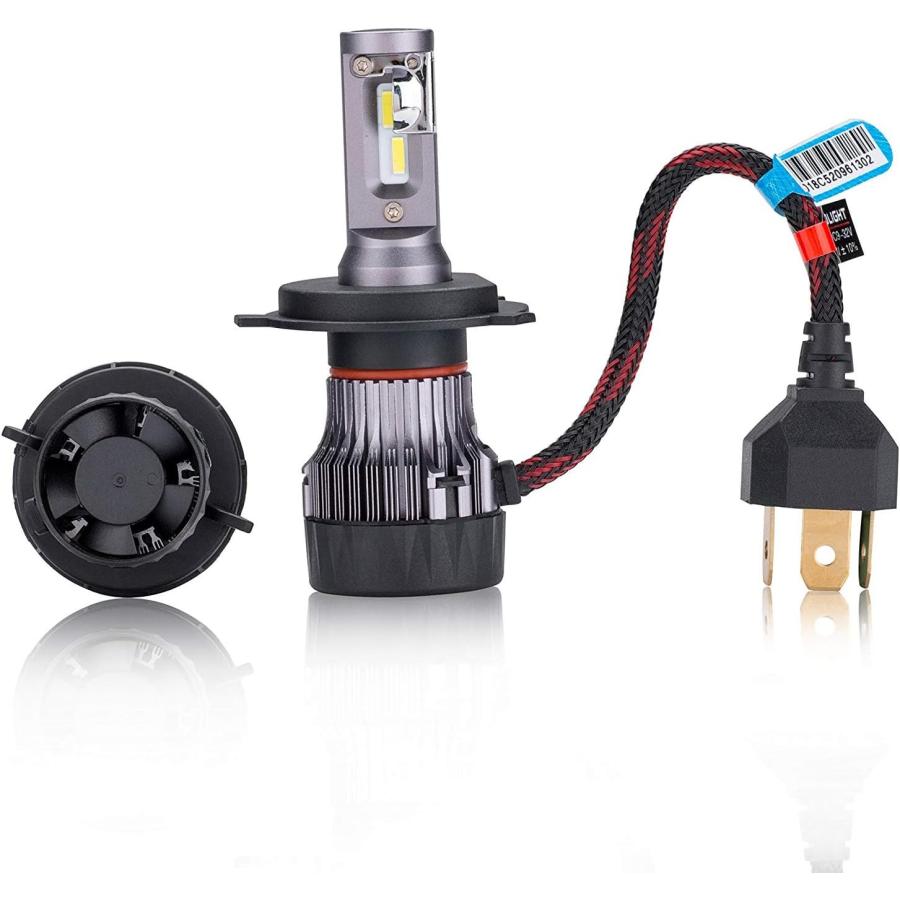 【並行輸入品】Alla Lighting S-HCR 2018最新バージョンH4 LEDヘッドライト電球ハイパワー10000LmオールインワンLEDの画像