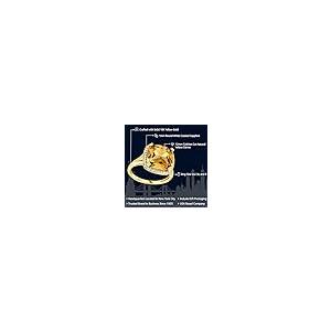 【並行輸入品】[Gem Stone King] 6.09カラット 天然 シトリン 指輪 リング レディース シンセティック ホワイトサファイアの画像