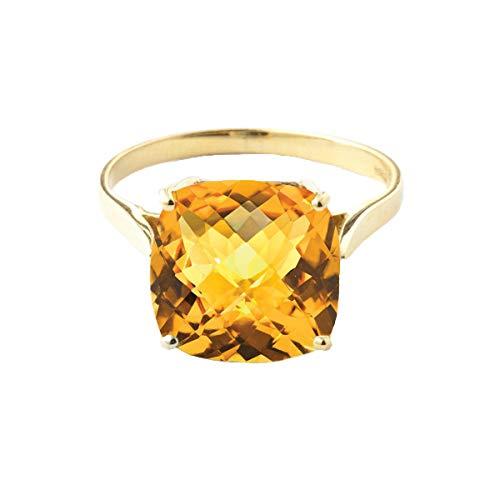 【並行輸入品】Galaxy Gold GG 3.6カラット 14K ソリッドイエローゴールド リング チェッカーボード クッションカット 天然シの画像