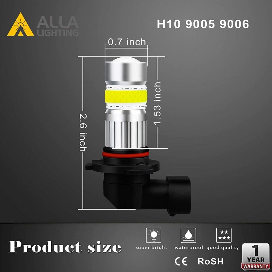 【並行輸入品】Alla Lighting H10 9145 LED電球 6000K キセノンホワイトフォグライト 9040 9045 9140 アップの画像