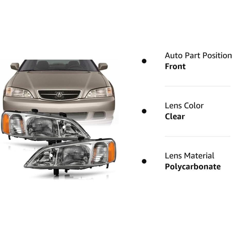【並行輸入品】ACANII - For 1999-2001 Acura TL Headlights Headlamps Head Lights Lam_7