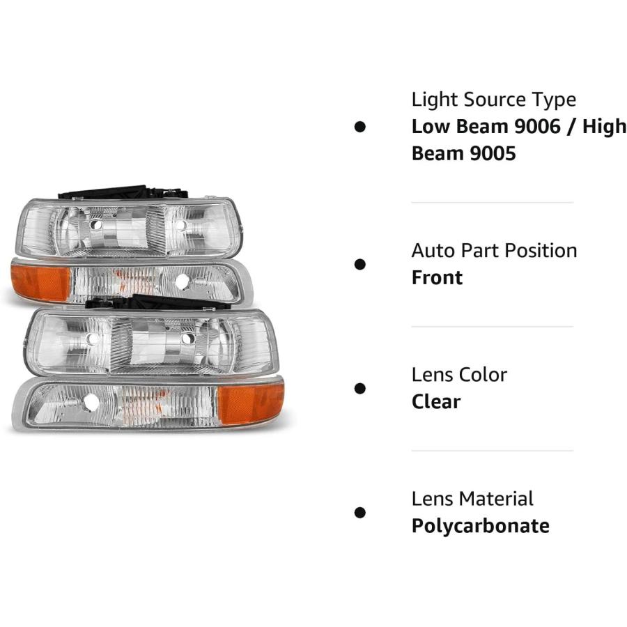 【並行輸入品】ACANII - For 4PC 1999-2002 Chevy Silverado 1500 00-06 Suburban Tahoe_5