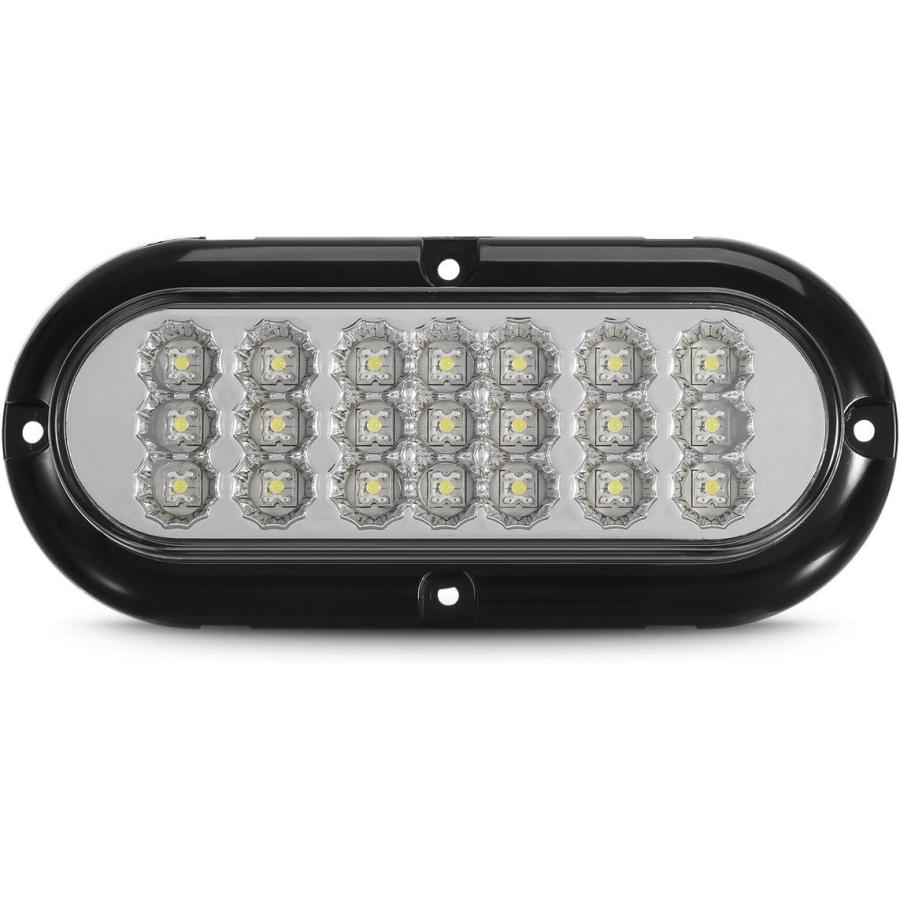 【並行輸入品】Partsam 2個 6-1/2インチ クリアオーバルシールド 21ダイオードLEDバックアップ リバースフォグホワイトライトキット ラの画像