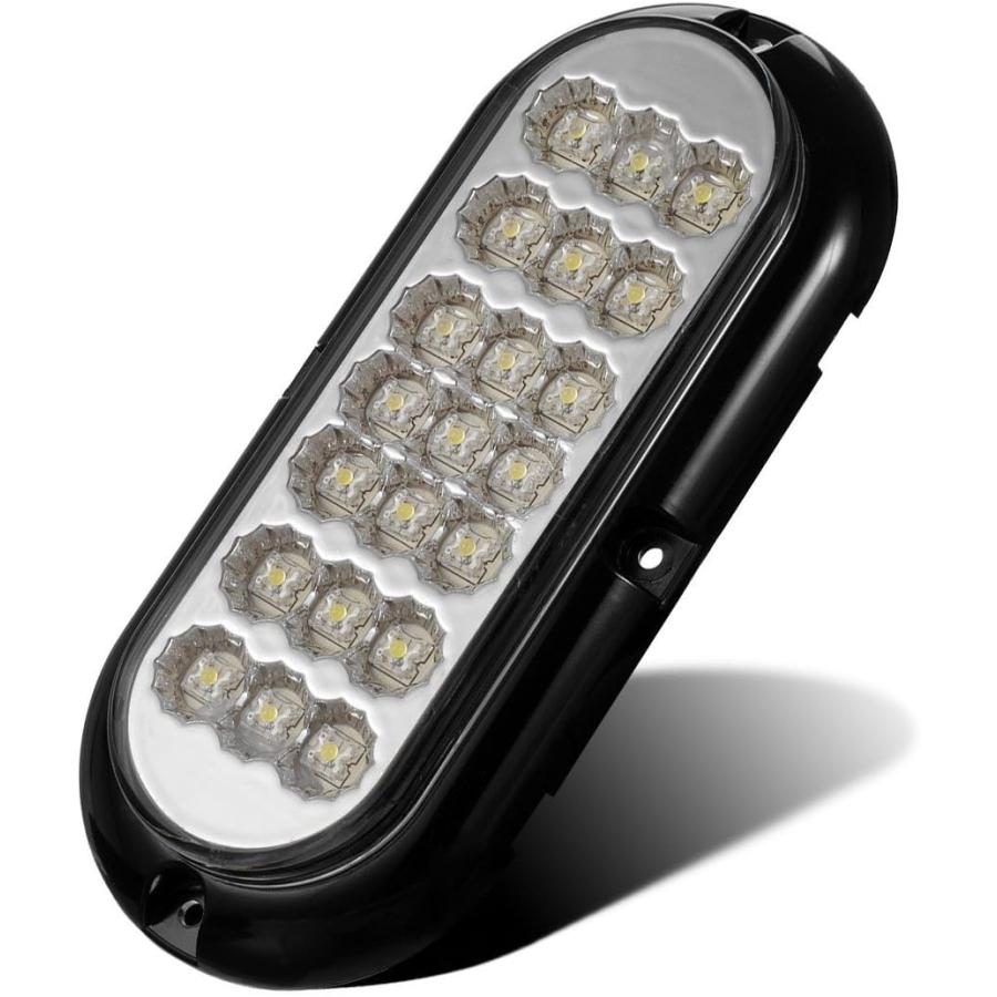 【並行輸入品】Partsam 2個 6-1/2インチ クリアオーバルシールド 21ダイオードLEDバックアップ リバースフォグホワイトライトキット ラの画像