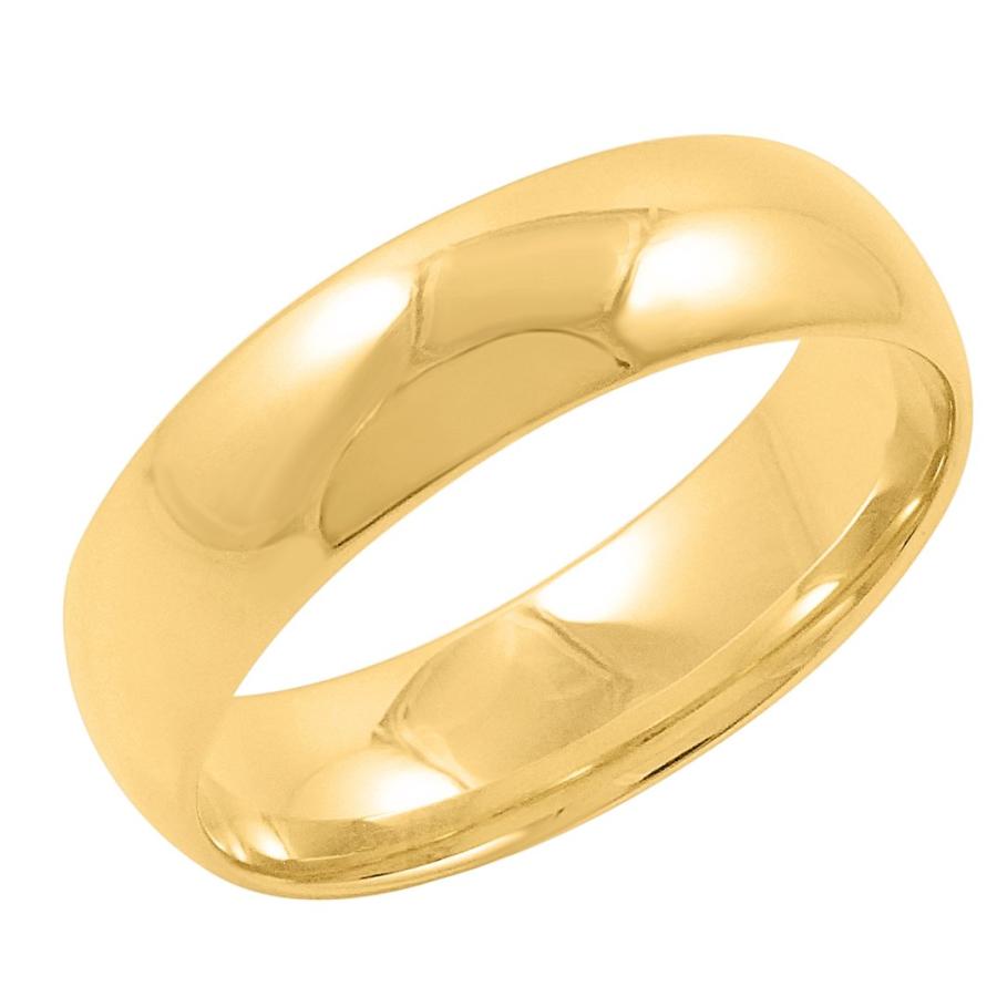 【並行輸入品】メンズ 14K イエローゴールド 6mm 快適フィット プレーン 結婚指輪 サイズ8の画像