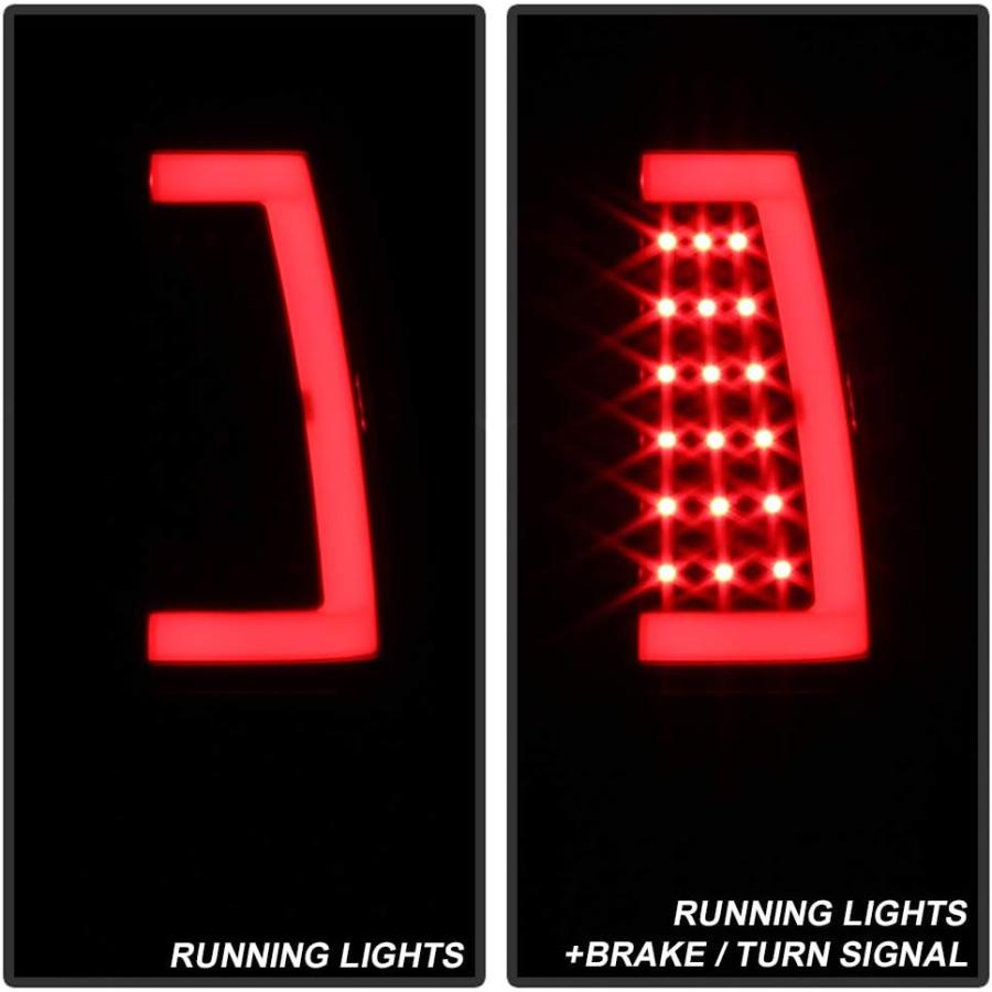 【並行輸入品】ACANII - ブラック 1999-2006 GMC シエラ 1500 99-02 シボレー シベラード LED チューブ テールライの画像