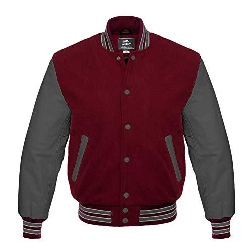 【並行輸入品】Ahint Varsity Jacket Letterman Jacket School Jacket College Jackの画像