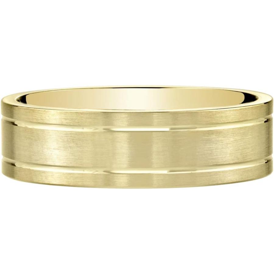 【並行輸入品】メンズ 14K イエローゴールド 結婚指輪 6mm クラシック つや消し マット 快適フィット サイズ8〜14の画像