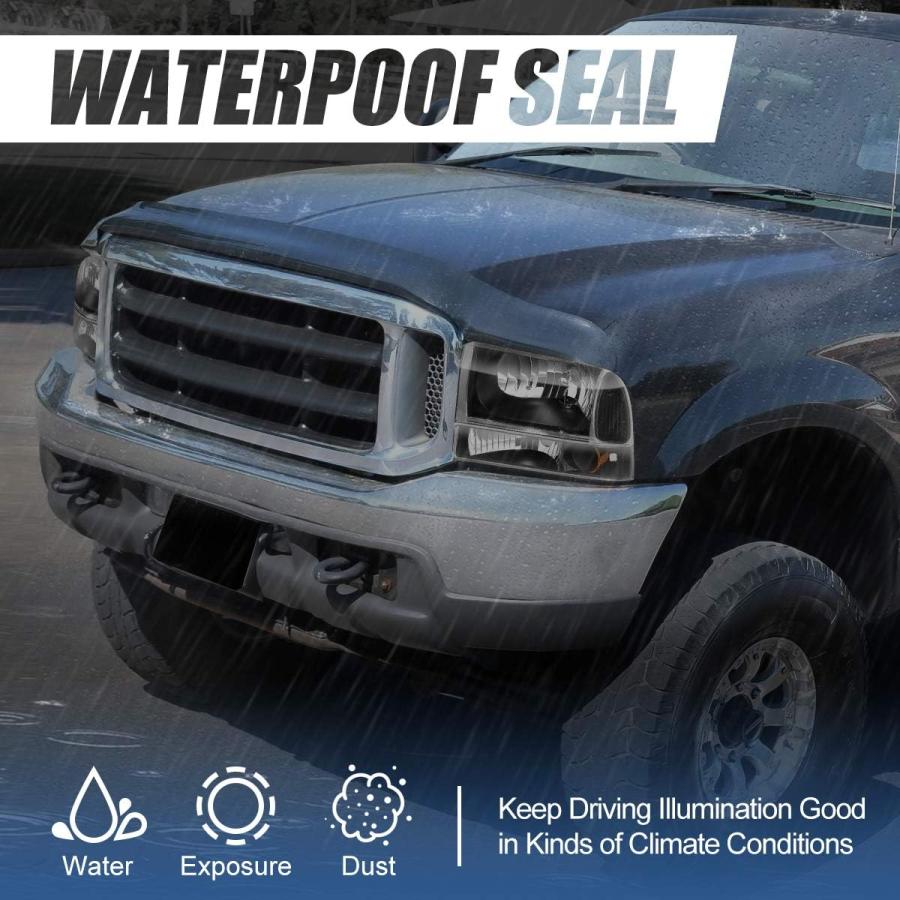 【並行輸入品】6個 ブラック/アンバー コーナーヘッドライト+バンパーランプ Ford F-250 F-350 F-450 F-550 Super Dの画像