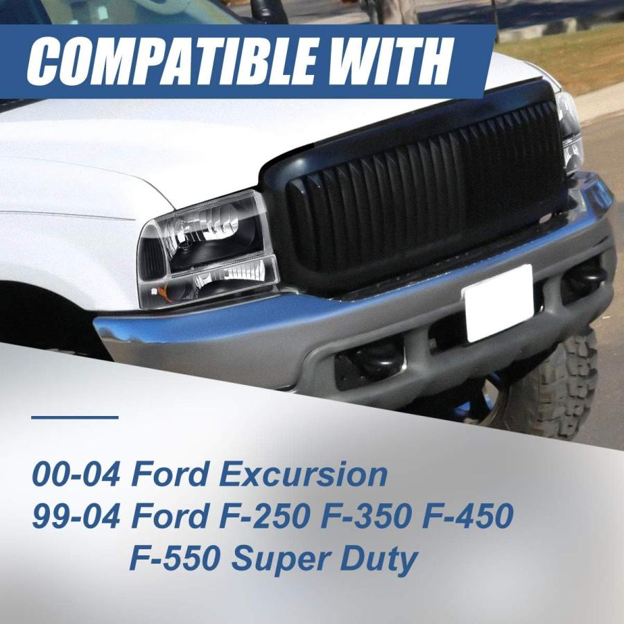 【並行輸入品】6個 ブラック/アンバー コーナーヘッドライト+バンパーランプ Ford F-250 F-350 F-450 F-550 Super Dの画像
