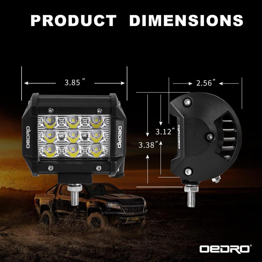 【並行輸入品】OEDRO 12 Inch 180W LED Light Bar Tri-Row Spot Flood Combo Driving Liの画像