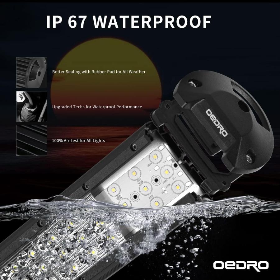 【並行輸入品】OEDRO 12 Inch 180W LED Light Bar Tri-Row Spot Flood Combo Driving Liの画像
