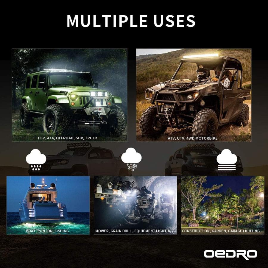 【並行輸入品】OEDRO 12 Inch 180W LED Light Bar Tri-Row Spot Flood Combo Driving Liの画像