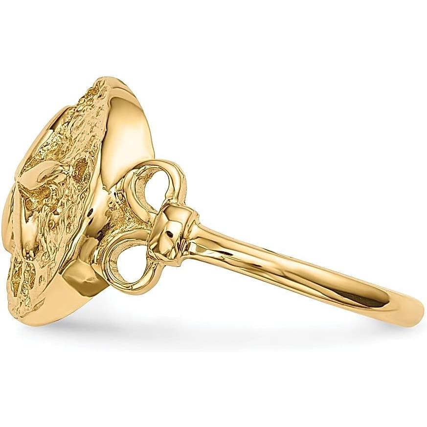 【並行輸入品】14K イエローゴールド サンドダラー 海 星 ヒトデ リング シェル ライフ ファインジュエリー 女性へのギフトに  14Kイエローゴの画像