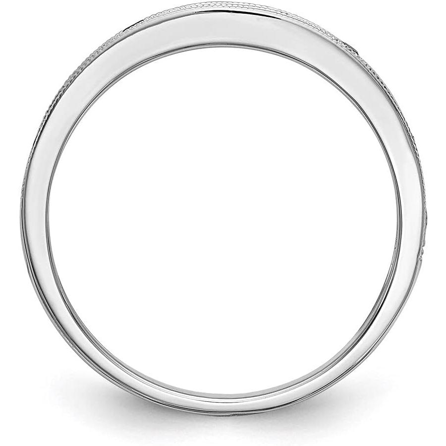 【並行輸入品】14K ホワイトゴールド ブルーサファイア 結婚指輪 0.26カラットの画像