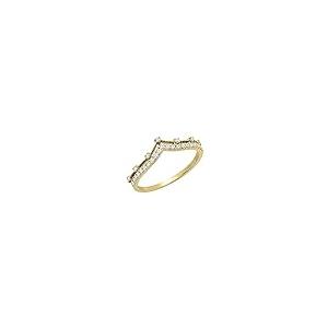 【並行輸入品】0.25カラット 10K ゴールド ラウンド ダイヤモンド レディース シェブロン 結婚指輪 1/4カラット (USAリングサイズの画像