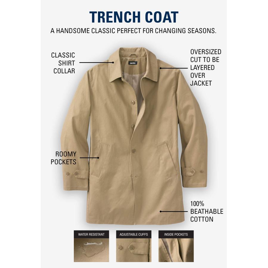 【並行輸入品】KingSize Men's Big & Tall Water Resistant Trench Coat   Big   7Xの画像
