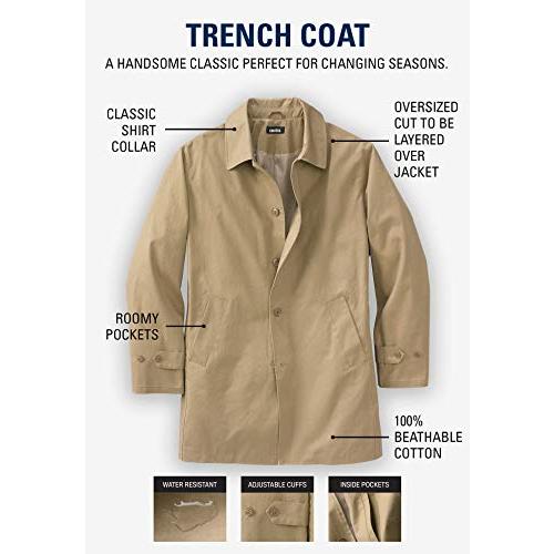 【並行輸入品】KingSize Men's Big & Tall Water Resistant Trench Coat   Big   7Xの画像