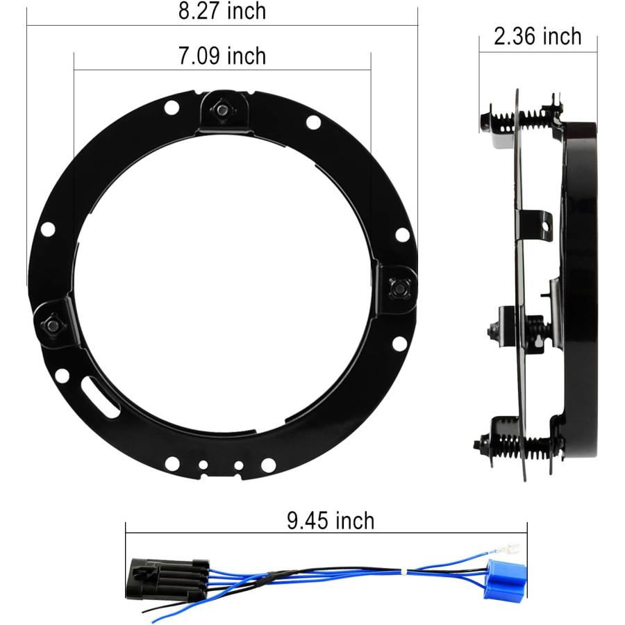 【並行輸入品】AAIWA 7インチ LED ヘッドライト 40W 4800LM モーターサイクル プロジェクター ヘッドライト ホワイトヘイローリングの画像