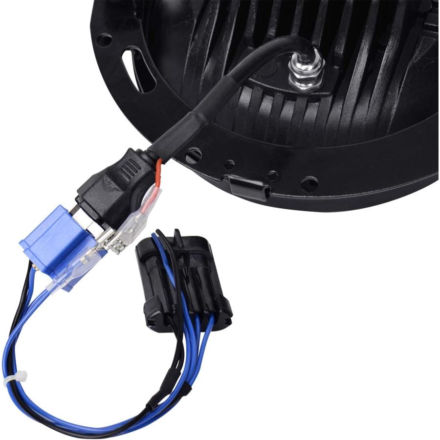 【並行輸入品】AAIWA 7インチ LED ヘッドライト 40W 4800LM モーターサイクル プロジェクター ヘッドライト ホワイトヘイローリングの画像