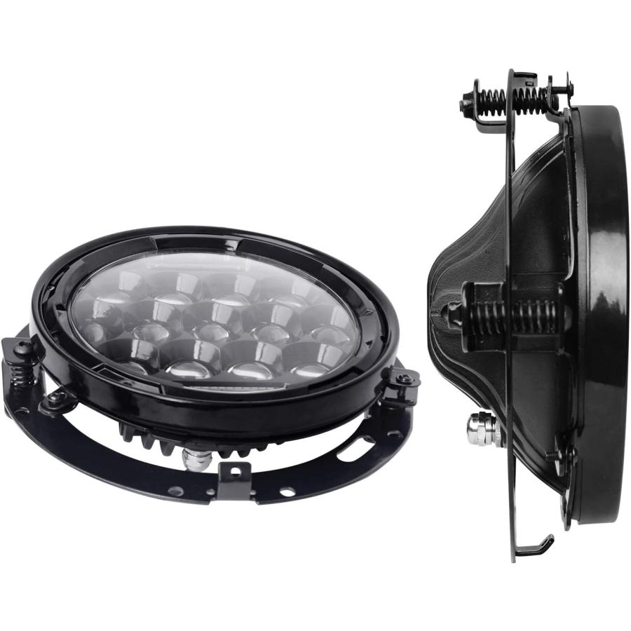 【並行輸入品】AAIWA 7インチ LED ヘッドライト 40W 4800LM モーターサイクル プロジェクター ヘッドライト ホワイトヘイローリングの画像