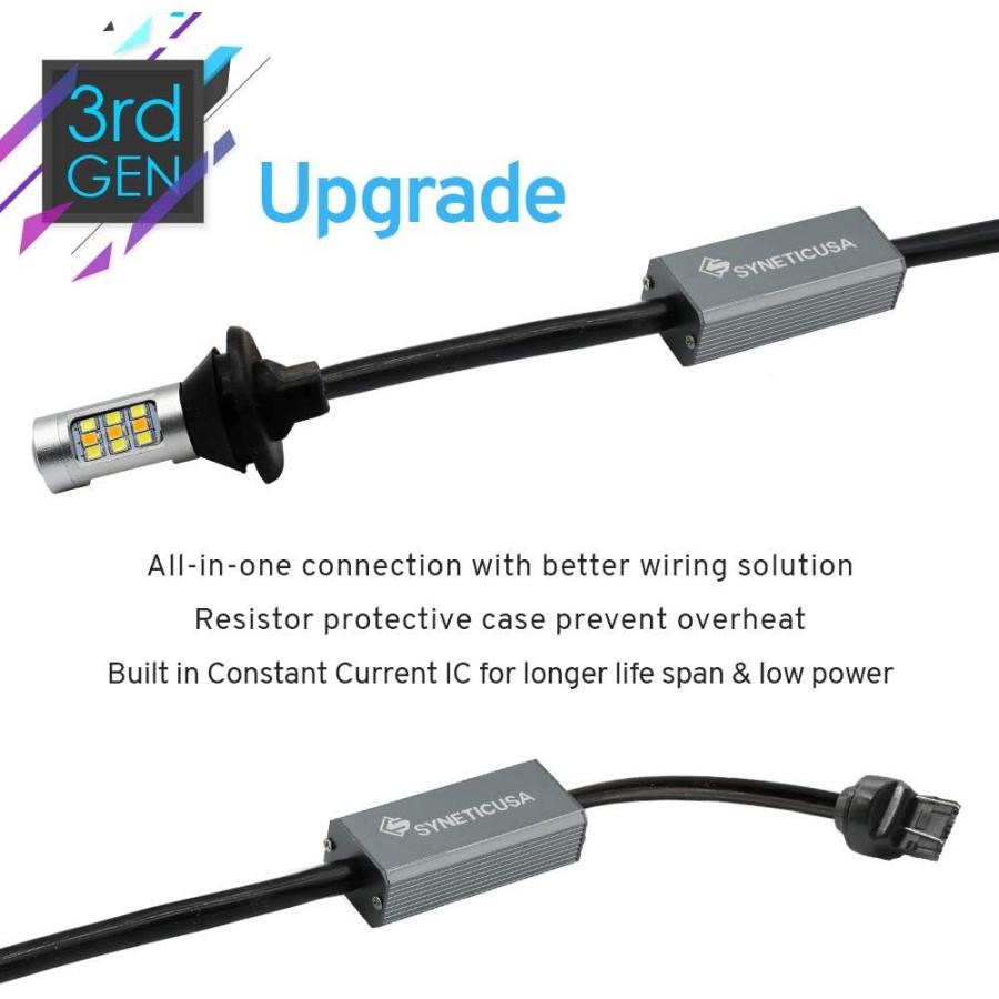 【並行輸入品】エラーフリーデュアルカラータイプ2スイッチバックDRL LEDウィンカーライトバルブ、ちらつきなし、内蔵抵抗器がオールインワン。 744の画像