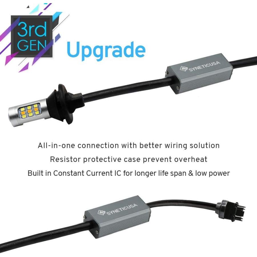 【並行輸入品】エラーフリーデュアルカラータイプ2スイッチバックDRL LEDウィンカーライトバルブ、ちらつきなし、内蔵抵抗器がオールインワン。 315の画像