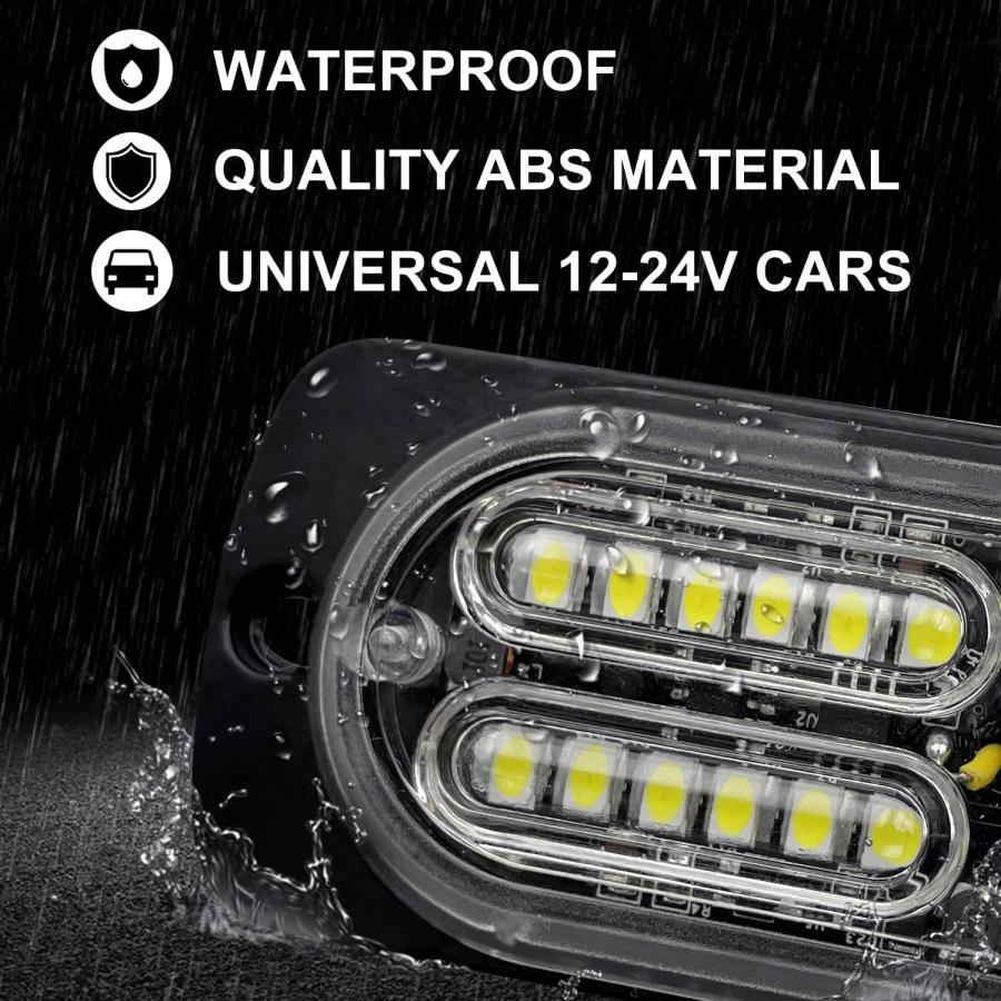 【並行輸入品】Ease2U 12-24V車トラックSUVバン 用 13種類 点滅と20主導 超高輝度緊急警報注意ハザード建設防水琥珀色 ストロボライトの画像