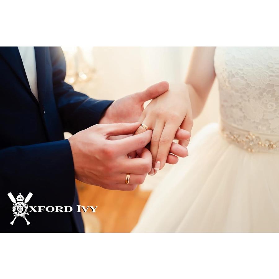 【並行輸入品】Oxford Ivy Men's 14K Yellow Gold 4mm Traditional Fit Plain Wedding Bの画像